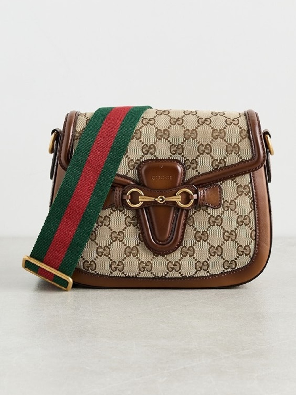 Gucci 2015 Lady Web Crossbody Bag, GG Canvas